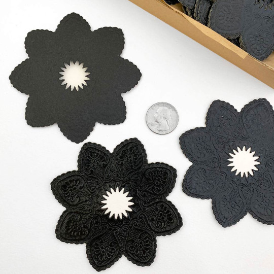 Large Black Dresden Halos or Candle Cuff ~ 2