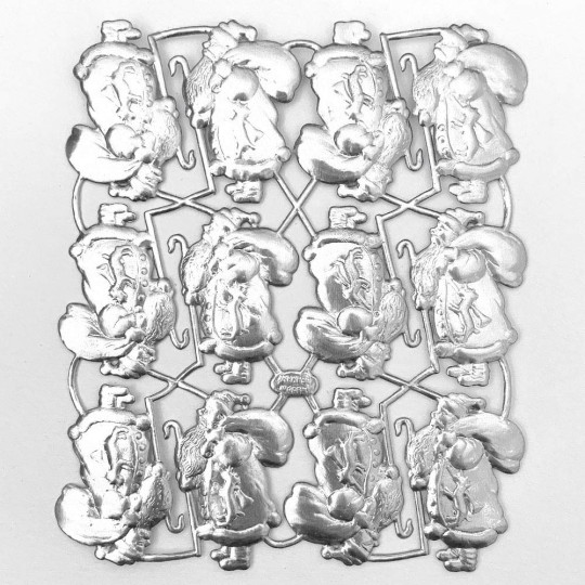 Silver Dresden Foil Santas ~ 12