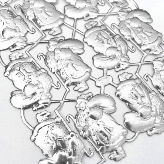 Silver Dresden Foil Santas ~ 12
