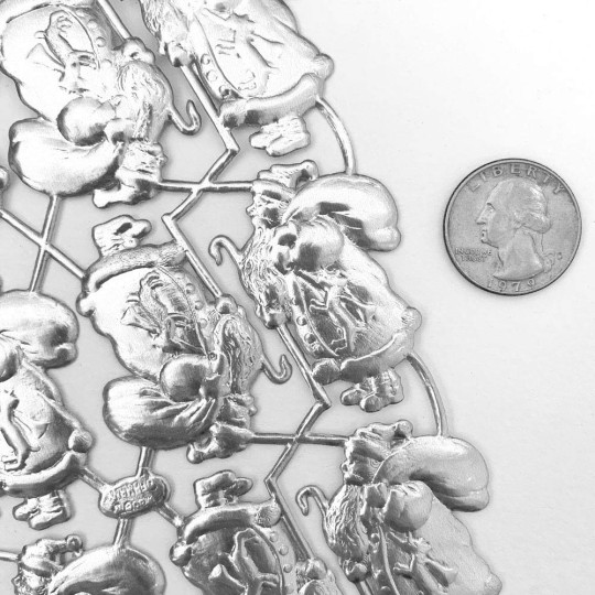 Silver Dresden Foil Santas ~ 12