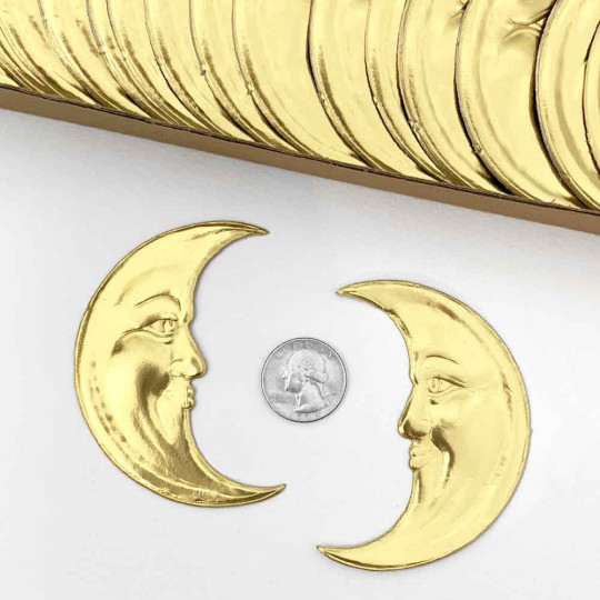 Extra Large Gold Dresden Foil Moons ~ 2