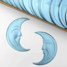 Extra Large Light Blue Dresden Foil Moons ~ 2