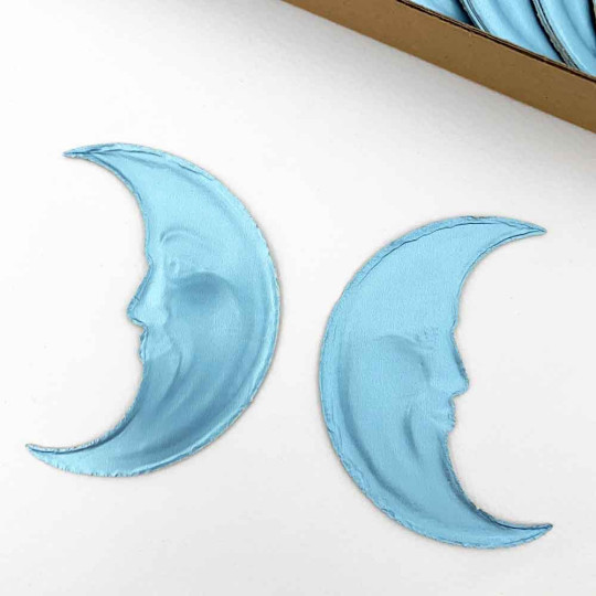 Extra Large Light Blue Dresden Foil Moons ~ 2