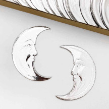 Extra Large Silver Dresden Foil Moons ~ 2