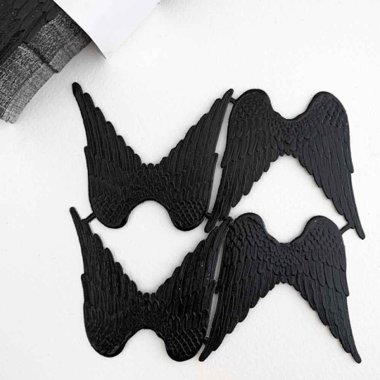 Large Black Paper Dresden Angel Wings ~ 4