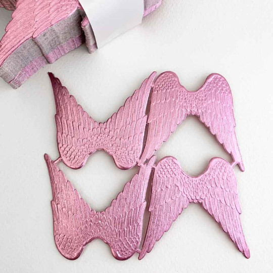 Large Pink Dresden Foil Wings ~ 4