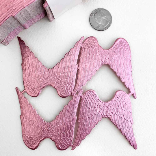 Large Pink Dresden Foil Wings ~ 4