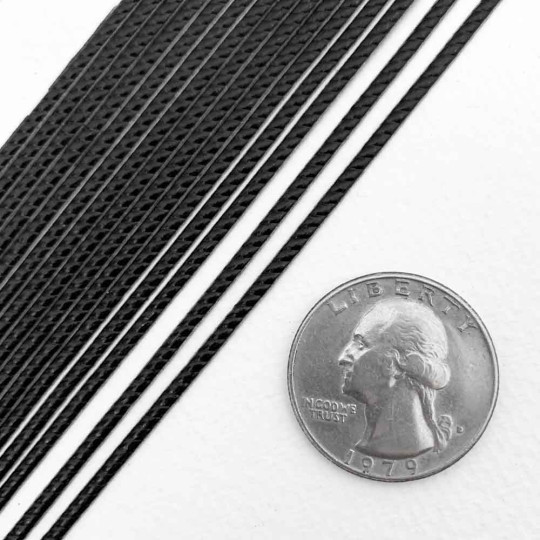 Super Petite Black Rope Twist Dresden Trim ~ 1/16" wide