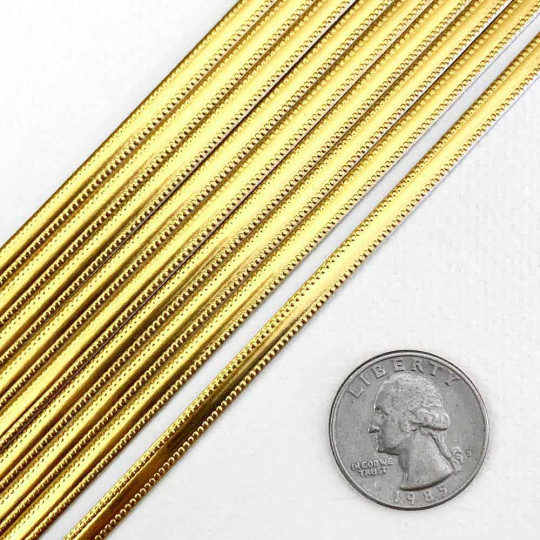 Gold Beaded Edge Dresden Foil Trim ~ 3/16"