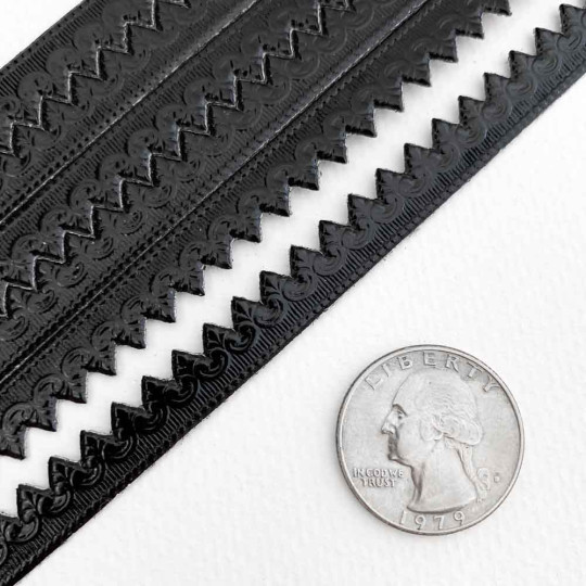 Black Extra Fancy Dresden Baroque Trim ~ 3/8" wide ~ 6 strips