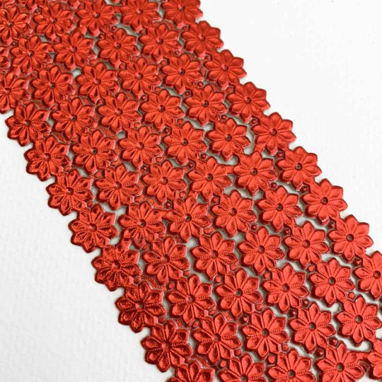 Red Dresden Foil Flowers ~ 102