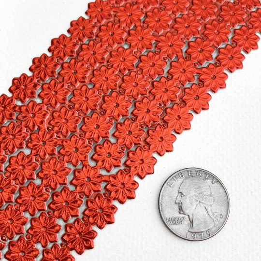 Red Dresden Foil Flowers ~ 102