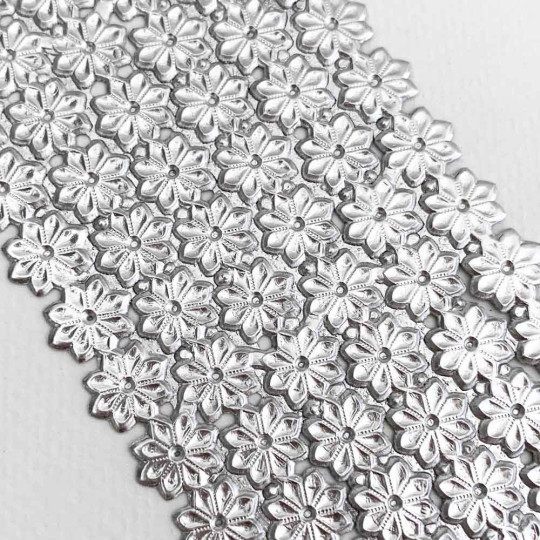Silver Dresden Foil Flowers ~ 102 ~ Double Sided Foil