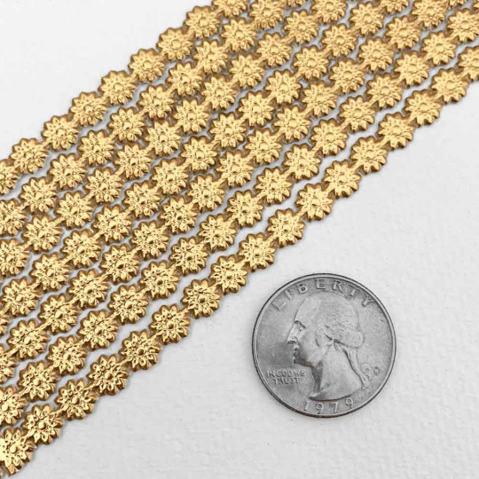 Antique Gold Dresden Flower Trim ~ 1/4" wide