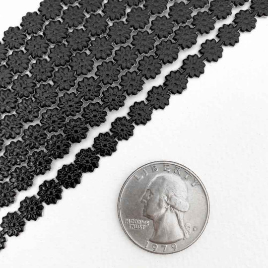 Black Dresden Flower Trim ~ 1/4" wide