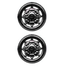 Black Dresden Paper Filligree Snowflake Medallions ~ 4