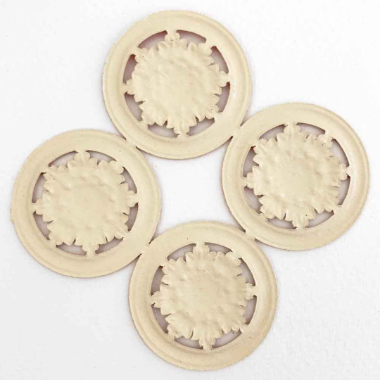 Red Dresden Paper Filligree Snowflake Medallions ~ 4