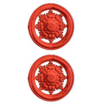 Red Dresden Paper Filligree Snowflake Medallions ~ 4
