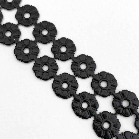 Black Dresden Paper Button Medallions~ 24