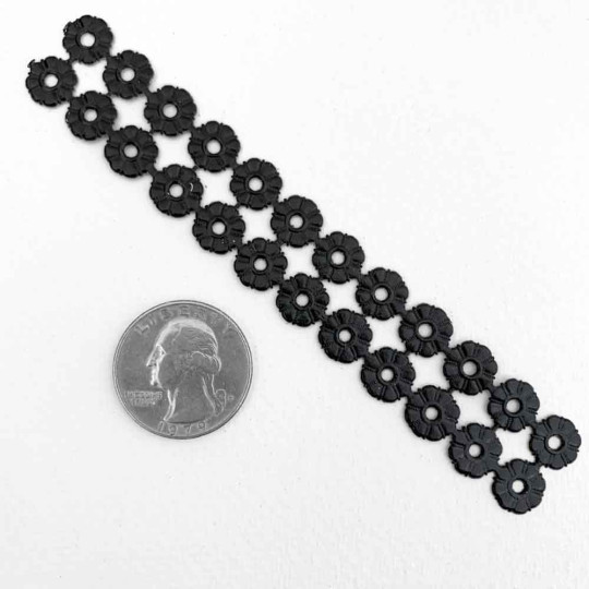Black Dresden Paper Button Medallions~ 24
