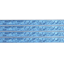 Steel Blue Flower & Leaf Dresden Foil Trim ~ 3/16"