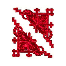 Red Dresden Foil Fancy Corners ~ 20