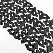 Black Dresden Foil Fleur-de-lis Swirl ~ 48