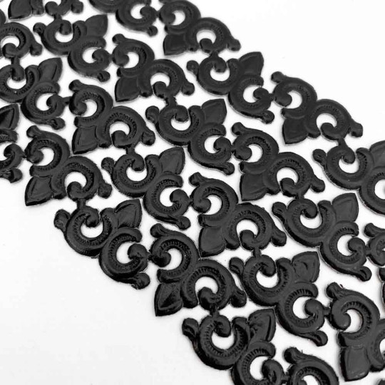 Black Dresden Foil Fleur-de-lis Swirl ~ 48
