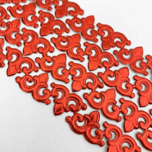 Red Dresden Foil Fleur-de-lis Swirl ~ 48