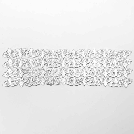 Silver Dresden Foil Fleur-de-lis Swirl ~ 48
