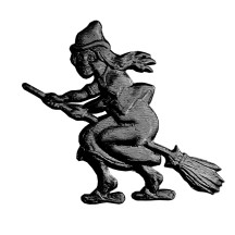 Black Dresden Witches on Brooms ~ 16