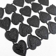 Black Dresden Paper Floral Hearts ~ 20