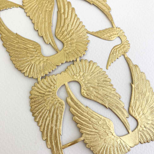 Gold Dresden Foil Swan Wings ~ 8