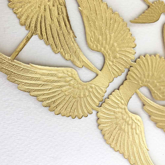 Gold Dresden Foil Swan Wings ~ 8