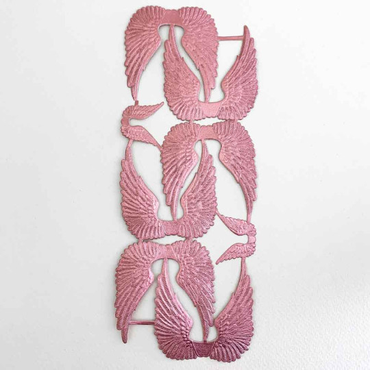 Pink Dresden Foil Swan Wings ~ 8