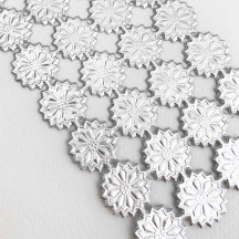 Silver Dresden Foil Flowers ~ 36 pcs ~ Double Sided Foil