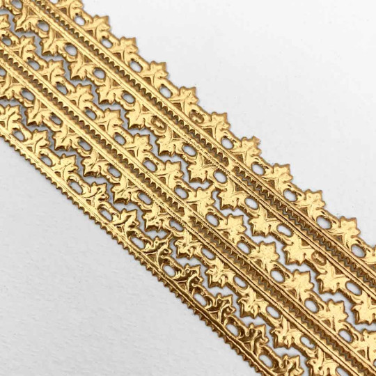 Antique Gold Dresden Scrolled Point Trim ~ 5/16" wide