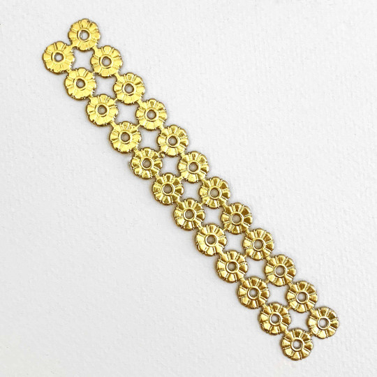 Gold Dresden Foil Button Medallions ~ 24 ~ Double Sided Foil