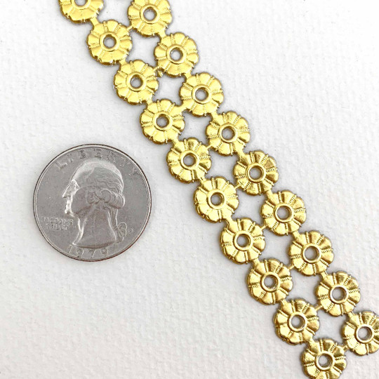 Gold Dresden Foil Button Medallions ~ 24 ~ Double Sided Foil