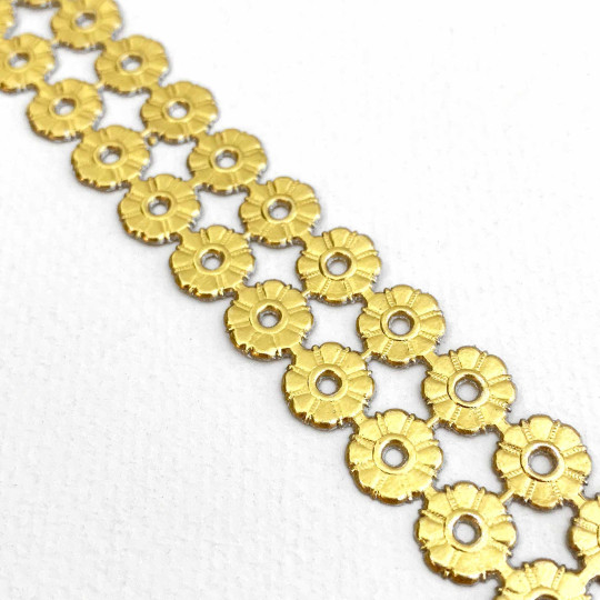 Gold Dresden Foil Button Medallions ~ 24 ~ Double Sided Foil