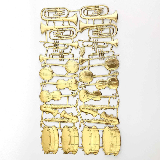 Mixed Gold Dresden Foil Musical Instruments ~ 24