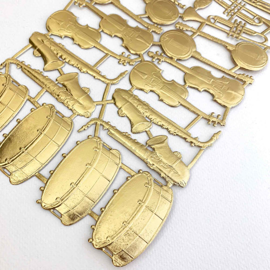 Mixed Gold Dresden Foil Musical Instruments ~ 24