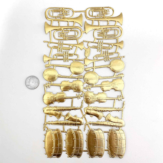 Mixed Gold Dresden Foil Musical Instruments ~ 24