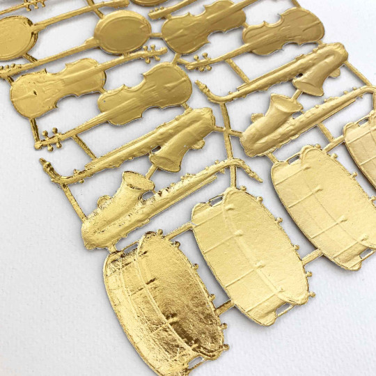 Mixed Gold Dresden Foil Musical Instruments ~ 24
