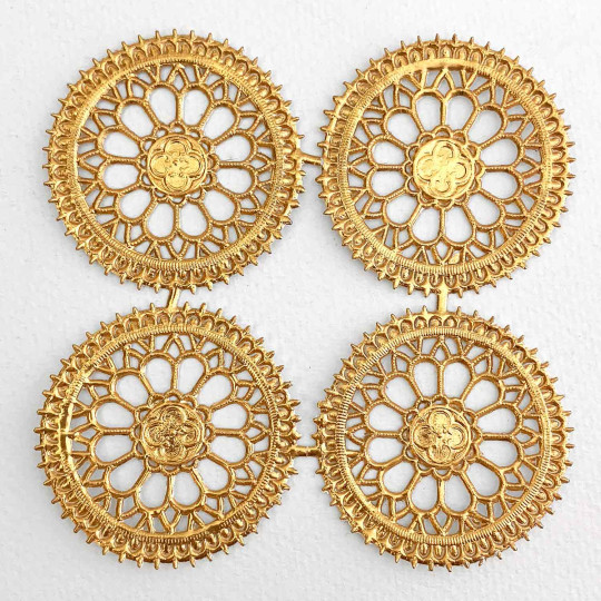 Antique Gold Dresden Foil Filligree Halos ~ 4