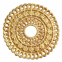 Antique Gold Dresden Foil Scalloped Halos ~ 4