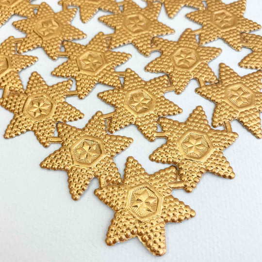 Antique Gold Bumpy Victorian Double Stars ~ 20