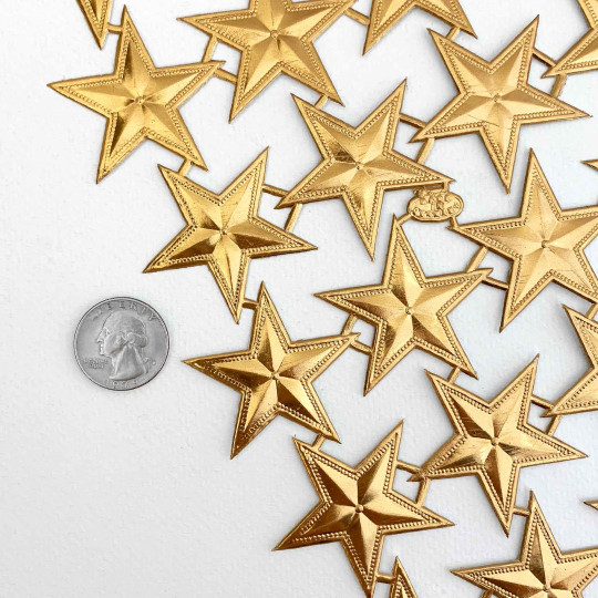 Antique Gold Classic Dresden Stars ~ 24