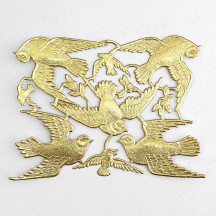 Gold Dresden Foil Doves ~ 8 Asst.