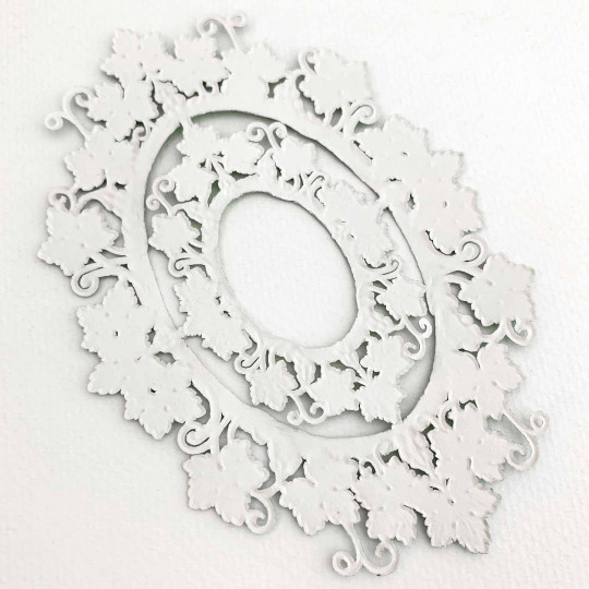 Light Green Foil Grape Leaf Frames ~ 2